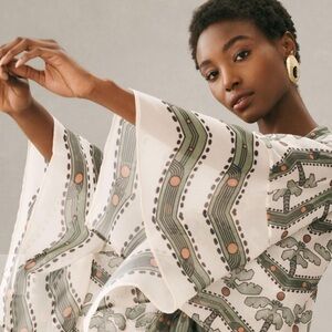 NWT | By Anthropologie Tropical Holiday Palm Tree Printed Wrap Top | OS